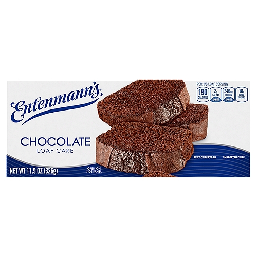 Entenmann's Chocolate Loaf is a delectably dense and delicious pound cake.