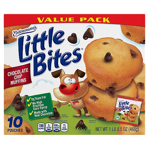 Entenmann's Little Bites Chocolate Chip Muffins Value Pack, 10 count, 1 lb 0.5 oz