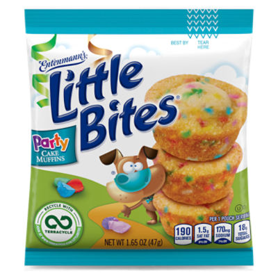 Entenmann's Little Bites Party Cake Mini Muffins, Individually Wrapped Pouch, 1.65 oz