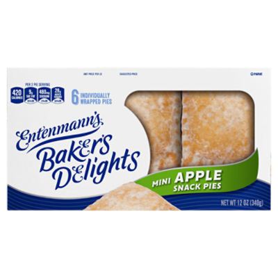 Entenmann's Baker's Delights Mini Apple Snack Pies, 6 count, 12 oz, 12 Ounce