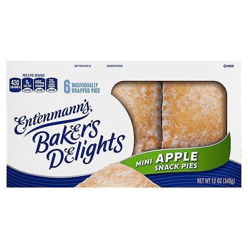Entenmann's Minis Apple Snack Pies, 6 count, 12 oz
An American classic, perfect for a snack anytime!