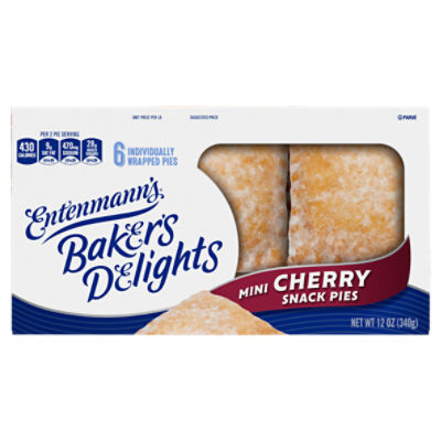 Entenmann's Baker's Delights Mini Cherry Snack Pies, 6 count, 12 oz, 12 Ounce