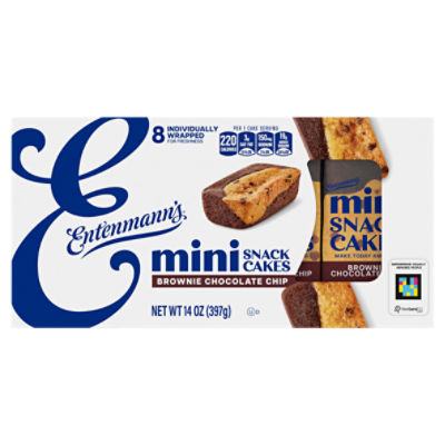 Entenmann's Baker's Delights Mini Brownie Chocolate Chip Cakes, 8 count