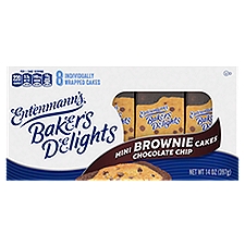 Entenmann's Baker's Delights Mini Brownie Chocolate Chip Cakes, 8 count