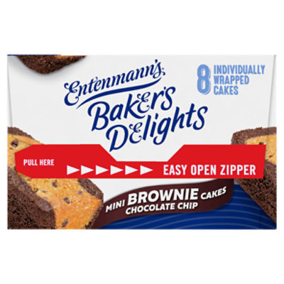 Entenmann's Baker's Delights Mini Brownie Chocolate Chip Cakes, 8 