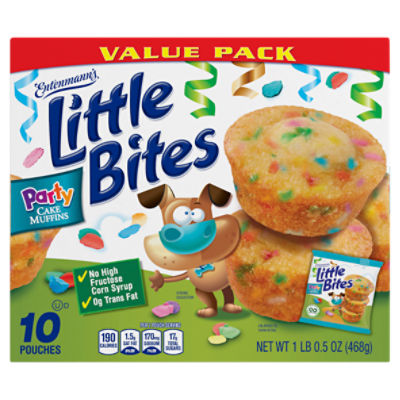 Entenmann's Little Bites Party Cake Muffins Value Pack, 10 count, 1 lb 0.5 oz, 16.5 Ounce