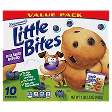 Entenmann's Little Bites Blueberry Muffins, 10 pouches, 16.50 oz