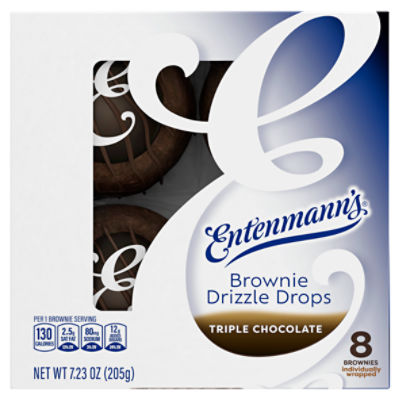 Entenmann's Triple Chocolate Brownie Drizzle Drops, 8 count, 7.23 oz ...