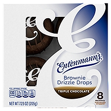 Entenmann's Triple Chocolate Brownie Drizzle Drops, 8 count, 7.23 oz