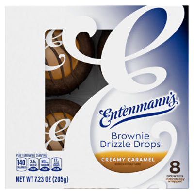 Entenmann's Brownie Drizzle Drops Creamy Caramel, 8 count, 7.23 oz