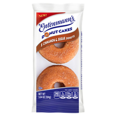 Entenmann's Cinnamon Sugar Donut Cakes, 2 count, 3.64 oz