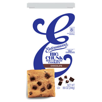 Entenmann's Big Chunk Chocolate Baked Cookies, 8 packs, 8.6 oz