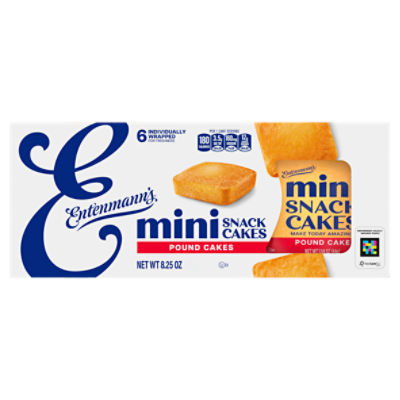 Entenmann's Mini Pound Snack Cakes, 6 count, 8.25 oz, 8.25 Ounce