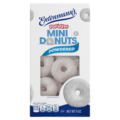 Entenmann's Pop'ettes Powdered Mini Donuts, 9 oz, 9 Ounce