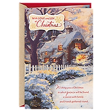 Hallmark Card, Thomas Kinkade Christmas (Snow Cabin), 1 Each
