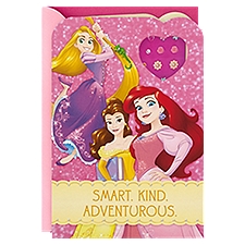 Hallmark Disney Princess Earring Stickers Birthday Card for Kids, 1 Each