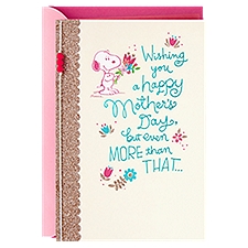 Hallmark Peanuts Mother's Day Card (Snoopy with Flowers), 1 Each