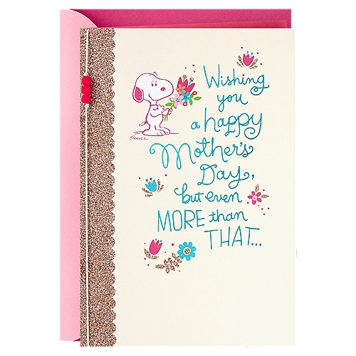 Hallmark Peanuts Mother's Day Card (Snoopy with Flowers)