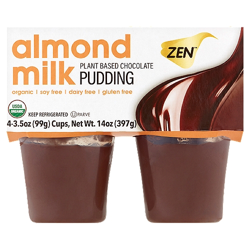 Zen Almond Milk Plant Based Chocolate Pudding, 3.5 oz, 4 count