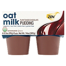 Zen Oat Milk Plant Based Chocolate Pudding, 3.5 oz, 4 count