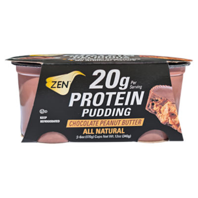 Zen Chocolate Peanut Butter Protein Pudding, 6 oz, 2 Count