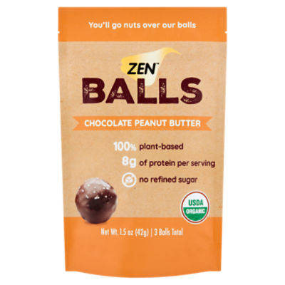 Zen Chocolate Peanut Butter Balls, 3 count, 1.5 oz