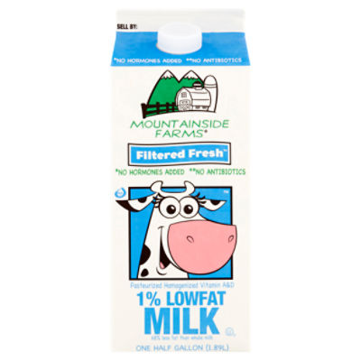 Mountainside Farms Filtered Fresh 1% Lowfat Milk, one half gallon