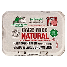 Mountainside Farms Large Brown Eggs, Cage Free Natural, 6 Each
