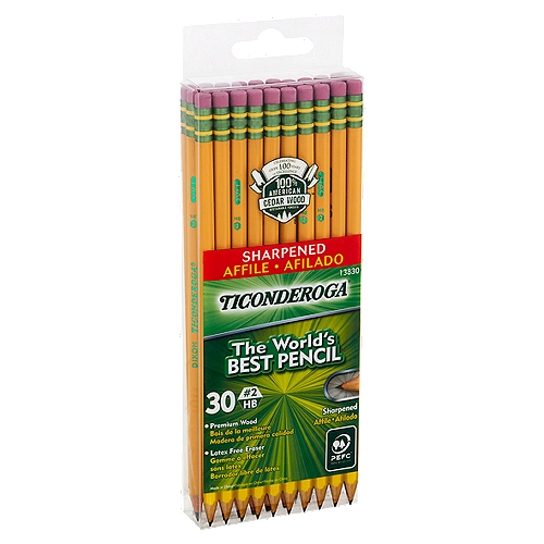 Ticonderoga Sharpened #2 HB Pencils, 30 count