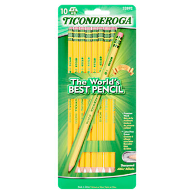 Ticonderoga Sharpened Soft #2 HB Pencils, 10 count