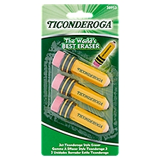 Ticonderoga Style Eraser, 3 count, 3 Each