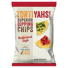 Tortiyahs! Restaurant Style Sea Salt, Tortilla Chips, 12 Ounce