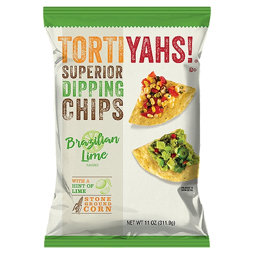 Tortiyahs! Brazilian Lime Flavored Superior Dipping Chips, 11 oz
Brazilian lime flavored Tortiyahs!® provide a unique hint of lime and satisfying crunch in every bite. Enjoy alone or complement your favorite dip, meal, or side dish!
Simply crafted, we believe in creating a superior dipping chip that can hold up to the hardiest dips. Elevate your dip, your celebration, your moment with Tortiyahs!®
Share your 'Yahs!