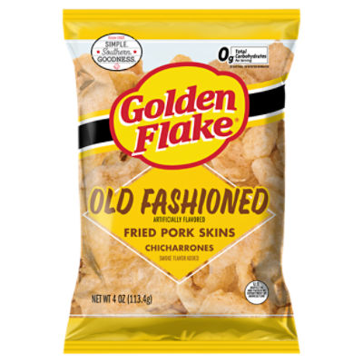 Golden Flake Old Fashioned Chicharrones Fried Pork Skins, 4 oz, 4 Ounce