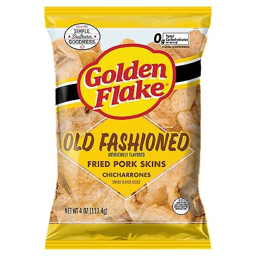 Golden Flake Old Fashioned Chicharrones Fried Pork Skins, 4 oz