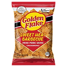 Golden Flake Sweet Heat Barbecue Chicharrones Fried Pork Skins, 4 oz