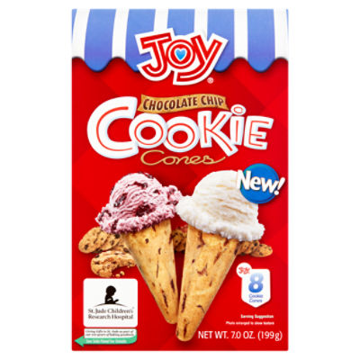Joy Chocolate Chip Cookie Cones, 8 count, 7.0 oz
