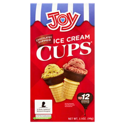 Joy Chocolatey Dipped Ice Cream Cups, 12 count, 3.5 oz The Fresh Grocer
