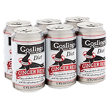 Goslings Diet Ginger Beer, 12 fl oz, 6 count