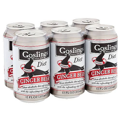 Goslings Diet Ginger Beer, 12 fl oz, 6 count
Non Alcoholic Diet Soda