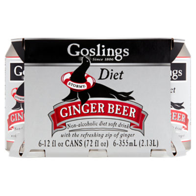 Goslings Diet Stormy Ginger Beer, 12 fl oz, 6 count ShopRite