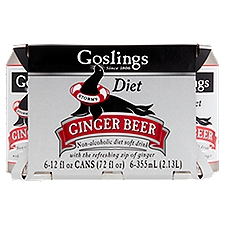 Goslings Diet Stormy Ginger Beer, 12 fl oz, 6 count