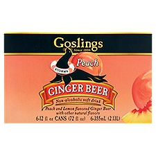 Goslings Stormy Peach Ginger Beer, 12 fl oz, 6 count