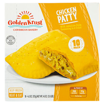 Golden Krust Caribbean Bakery Chicken Patty, 4.5 oz, 10 count