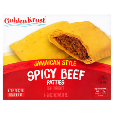 Golden Krust Jamaican Style Spicy Beef Turnover Patties, 5.0 oz, 2 count, 10 Ounce