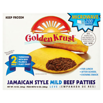 Golden Krust Jamaican Style Mild Beef Patties, 2 count, 10 oz, 7 Ounce