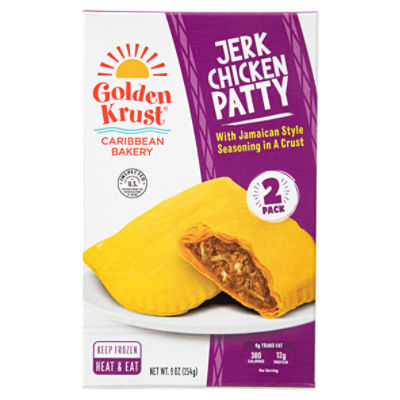 Golden Krust Jerk Chicken Patty, 2 count, 9 oz, 9 Ounce