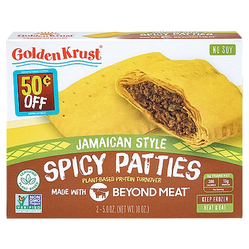 Golden Krust Jamaican Style Plant-Based Protein Turnover Spicy Patties, 5.0 oz, 2 count