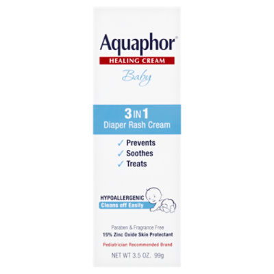 Aquaphor Baby 3 in 1 Diaper Rash Healing Cream, 3.5 oz, 3.5 Ounce