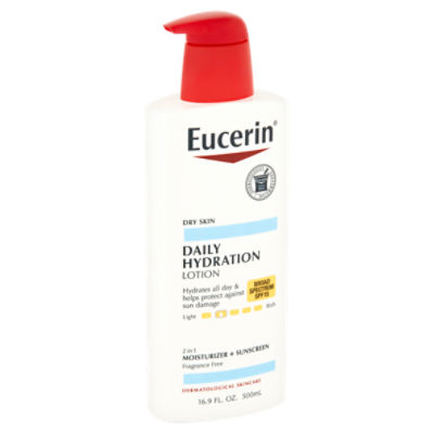 Eucerin Broad Spectrum Daily Hydration 2 in 1 Moisturizer + Suncreen Lotion, SPF 15, 16.9 fl oz